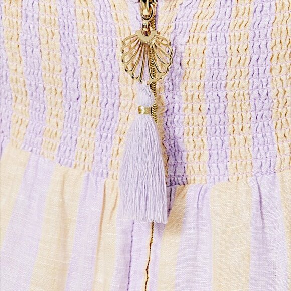 Lilly Pulitzer Javanne Linen Maxi Dress in Lilac Opal Stripe NWT - Size 12 - Picture 4 of 8